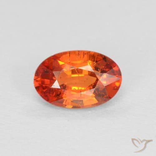 0.65ct Natural Reddish Orange Sapphire, Oval Cut, 6.2x4.1 mm