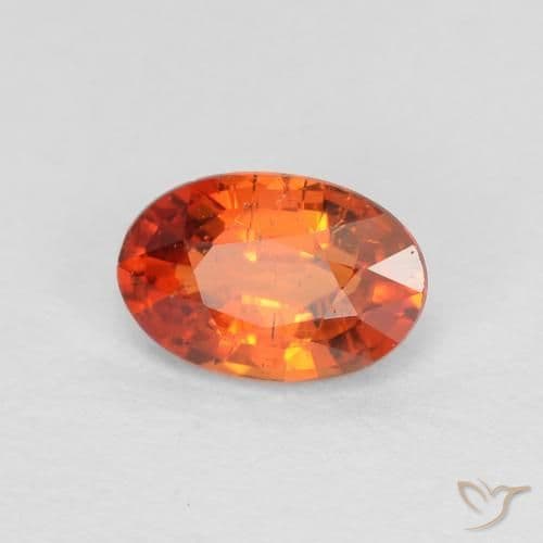 0.65ct Natural Reddish Orange Sapphire, Oval Cut, 6.2x4.1 mm