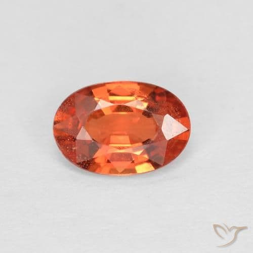 0.76ct Natural Reddish Orange Sapphire, Oval Cut, 6.1x3.9 mm