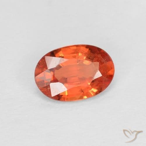 0.49ct Natural Reddish Orange Sapphire, Oval Cut, 5.9x4 mm