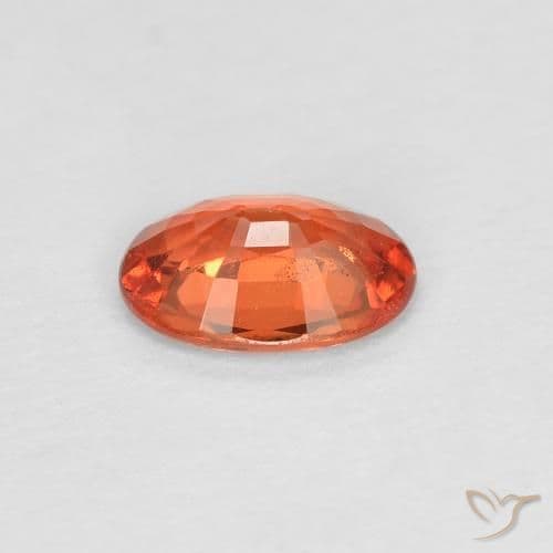 0.49ct Natural Reddish Orange Sapphire, Oval Cut, 5.9x4 mm