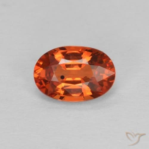 0.64ct Natural Reddish Orange Sapphire, Oval Cut, 5.9x4 mm