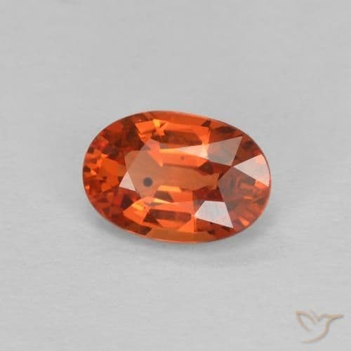 0.64ct Natural Reddish Orange Sapphire, Oval Cut, 5.9x4 mm