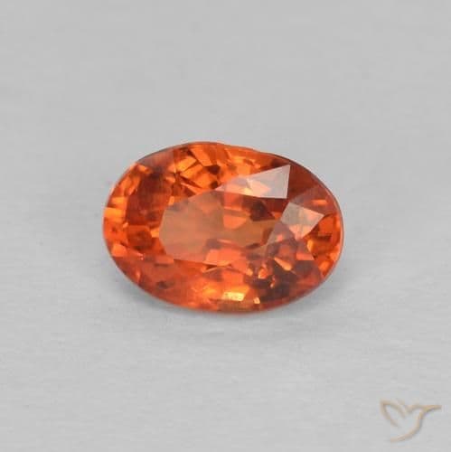 0.68ct Natural Reddish Orange Sapphire, Oval Cut, 5.8x4 mm