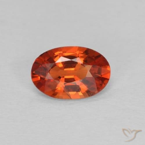 0.53ct Natural Reddish Orange Sapphire, Oval Cut, 5.9x3.8 mm