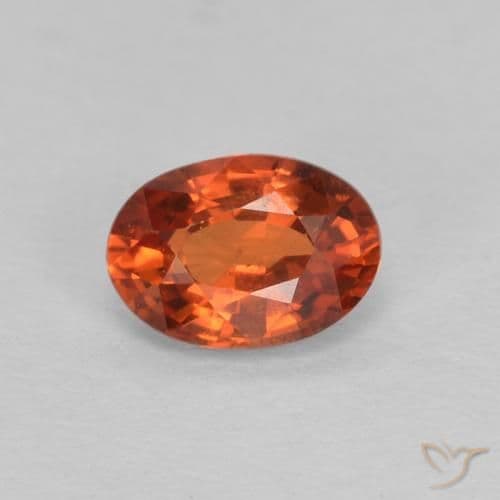 0.62ct Natural Reddish Orange Sapphire, Oval Cut, 5.8x4.1 mm