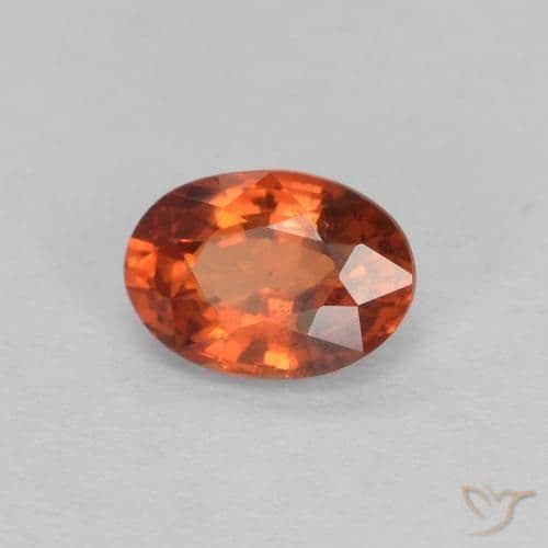 0.62ct Natural Reddish Orange Sapphire, Oval Cut, 5.8x4.1 mm