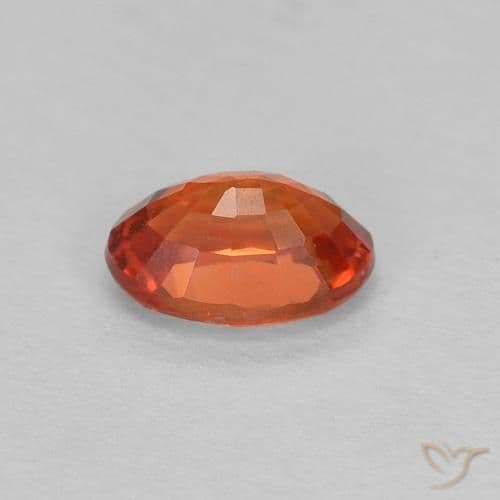 0.62ct Natural Reddish Orange Sapphire, Oval Cut, 5.8x4.1 mm