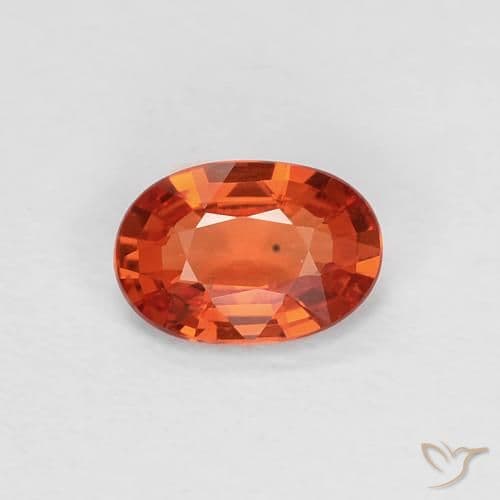 0.46ct Natural Orange Red Sapphire, Oval Cut, 5.9x4 mm