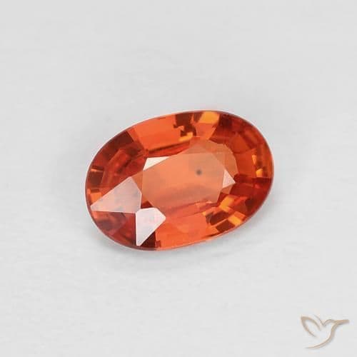 0.46ct Natural Orange Red Sapphire, Oval Cut, 5.9x4 mm