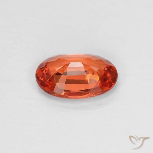 0.46ct Natural Orange Red Sapphire, Oval Cut, 5.9x4 mm