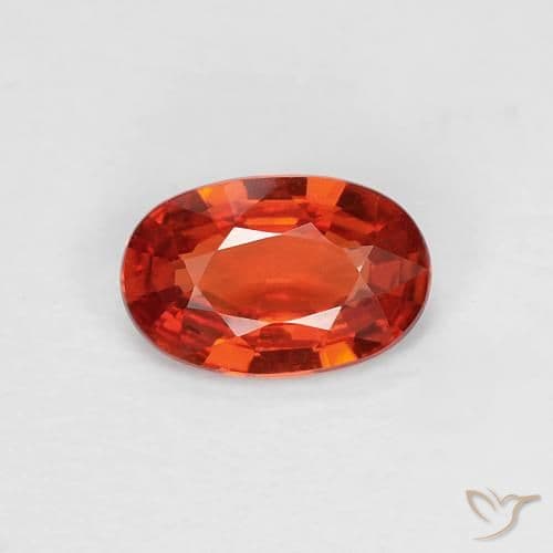 0.76ct Natural Reddish Orange Sapphire, Oval Cut, 6.1x3.9 mm
