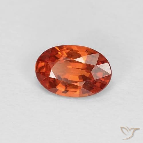 0.53ct Natural Reddish Orange Sapphire, Oval Cut, 5.9x3.8 mm
