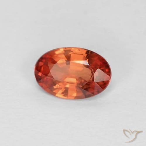 0.53ct Natural Reddish Orange Sapphire, Oval Cut, 5.9x3.8 mm