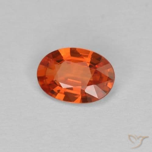 0.40ct Natural Reddish Orange Sapphire, Oval Cut, 5.7x4 mm