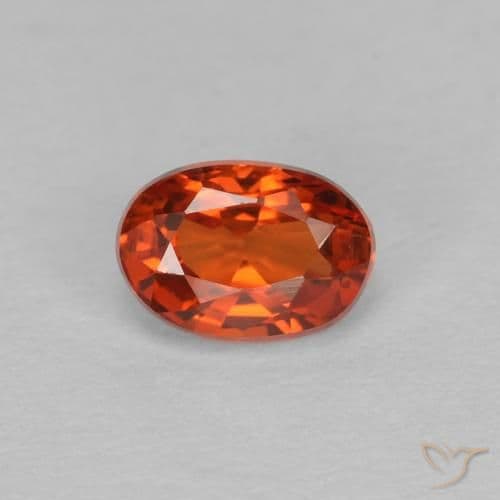 0.67ct Natural Reddish Orange Sapphire, Oval Cut, 5.5x3.9 mm