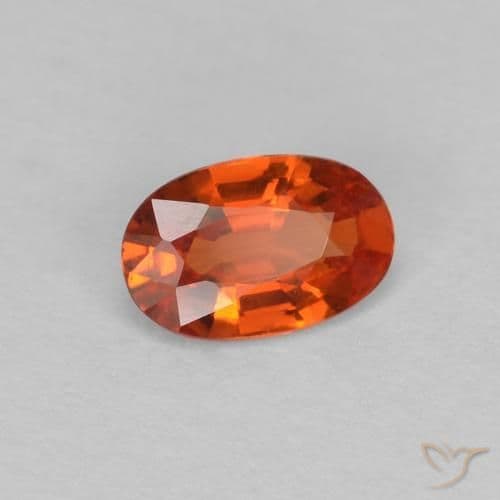 0.46ct Natural Reddish Orange Sapphire, Oval Cut, 6x3.9 mm