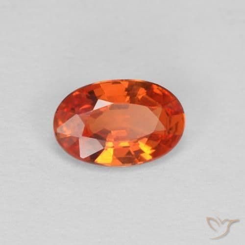 0.45ct Natural Reddish Orange Sapphire, Oval Cut, 6x3.9 mm