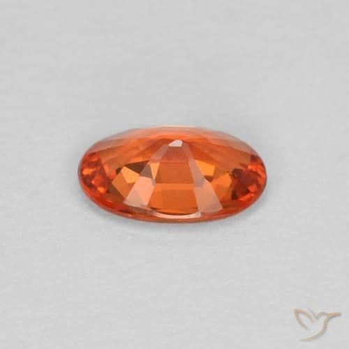 0.45ct Natural Reddish Orange Sapphire, Oval Cut, 6x3.9 mm
