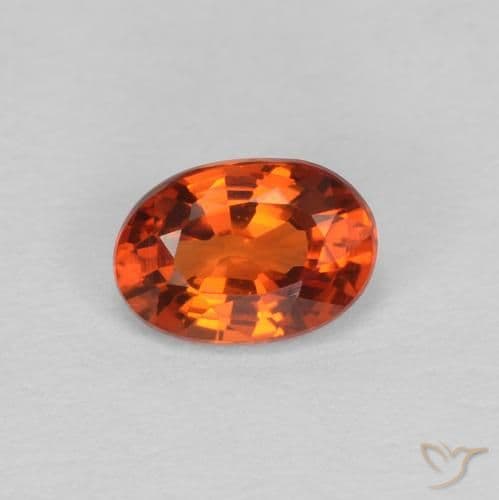 0.59ct Natural Reddish Orange Sapphire, Oval Cut, 5.8x4.5 mm