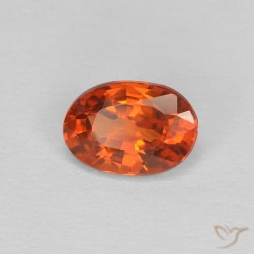 0.59ct Natural Reddish Orange Sapphire, Oval Cut, 5.8x4.5 mm