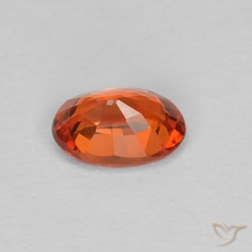 0.59ct Natural Reddish Orange Sapphire, Oval Cut, 5.8x4.5 mm