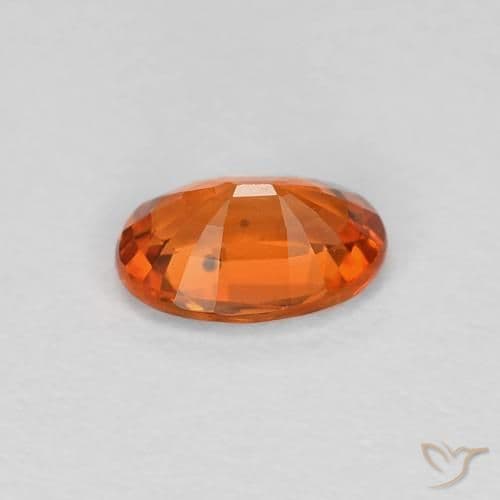 0.60ct Natural Reddish Orange Sapphire, Oval Cut, 6.2x4.2 mm
