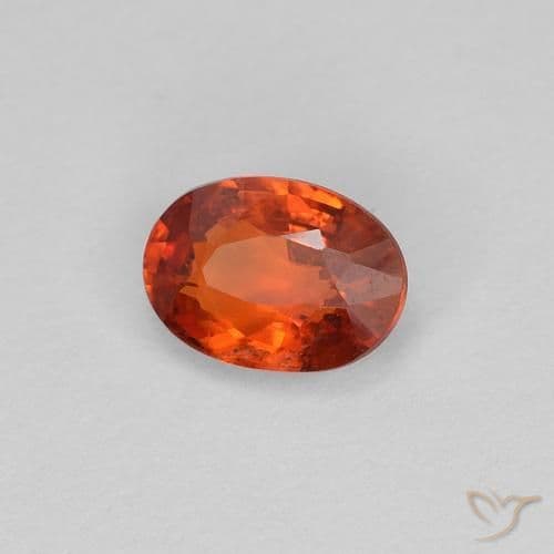 0.63ct Natural Fire Orange Sapphire, Oval Cut, 5.9x4.2 mm