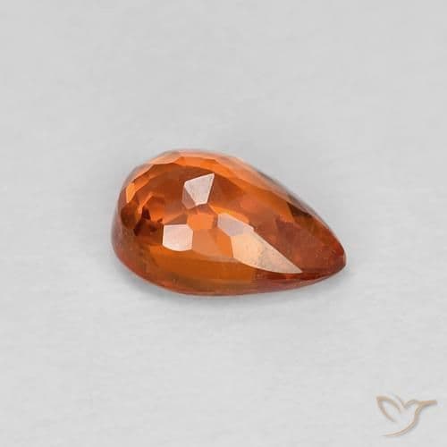 0.60ct Medium Orange Sapphire, Pear Shape, 5.9x4.2 mm
