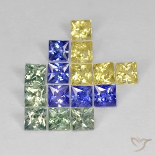 2.75ct Natural Multicolor Sapphire, Square, 3x2.9 mm