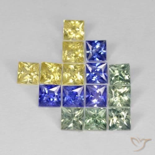 2.75ct Natural Multicolor Sapphire, Square, 3x2.9 mm