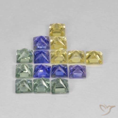 2.75ct Natural Multicolor Sapphire, Square, 3x2.9 mm