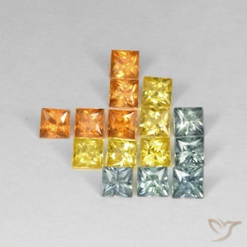 8.29ct Natural Multicolor Sapphire, Square, 2.7x2.7 mm