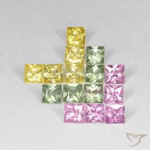 4.18ct Natural Multicolor Sapphire, Square, 3.1x3.1 mm