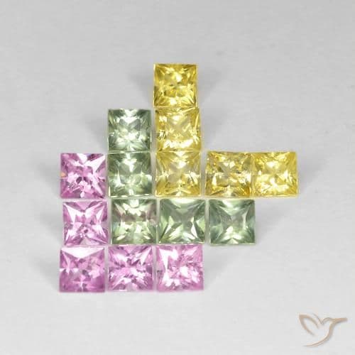 2.93ct Natural Multicolor Sapphire, Square, 3x3 mm