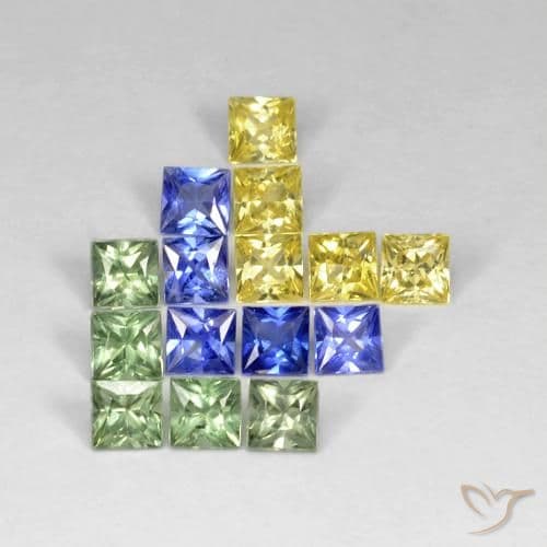 4.18ct Natural Multicolor Sapphire, Square, 3.1x3.1 mm