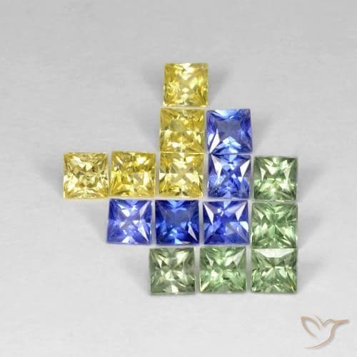 2.99ct Natural Multicolor Sapphire, Square, 3x3 mm