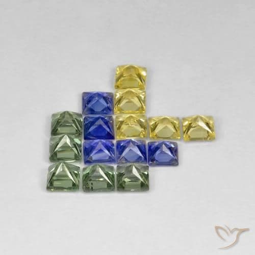 2.99ct Natural Multicolor Sapphire, Square, 3x3 mm