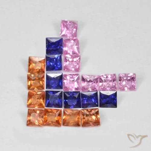 1.12ct Natural Multicolor Sapphire, Square, 2.2x2.1 mm
