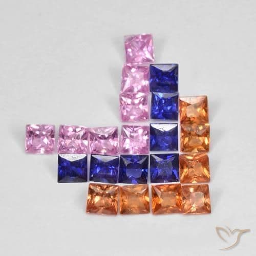 1.53ct Natural Multicolor Sapphire, Square, 2.1x2.1 mm