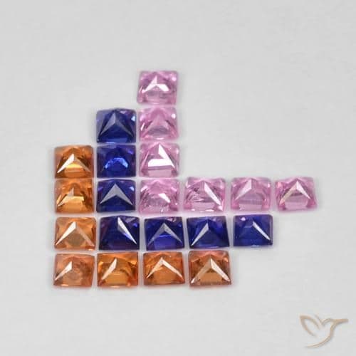 1.53ct Natural Multicolor Sapphire, Square, 2.1x2.1 mm