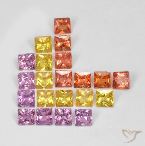 1.84ct Natural Multicolor Sapphire, Square, 2.3x2.2 mm