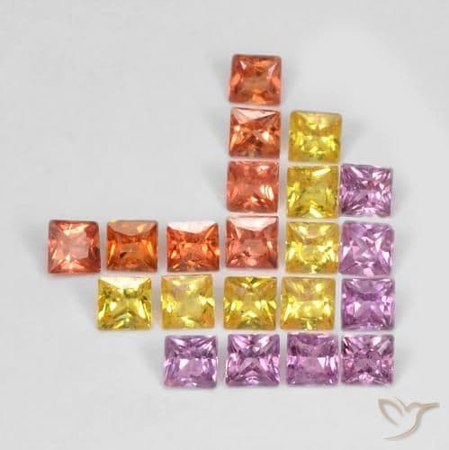 1.62ct Natural Multicolor Sapphire, Square, 2.2x2.2 mm