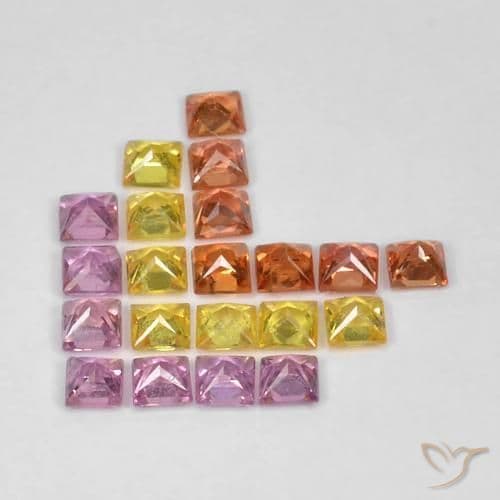 1.62ct Natural Multicolor Sapphire, Square, 2.2x2.2 mm