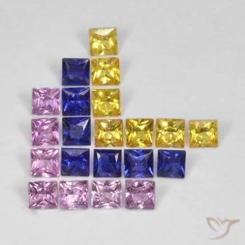 1.66ct Natural Multicolor Sapphire, Square, 2.2x2.2 mm