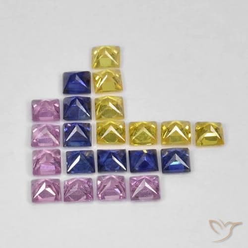 1.66ct Natural Multicolor Sapphire, Square, 2.2x2.2 mm