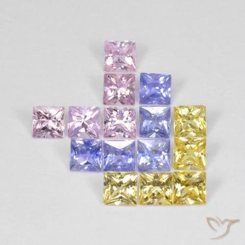 2.72ct Natural Multicolor Sapphire, Square, 2.9x2.9 mm