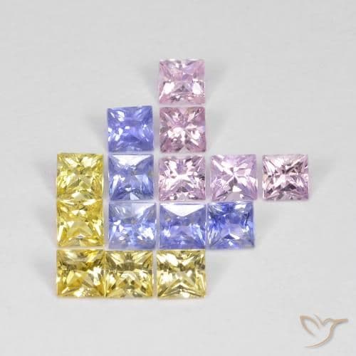 2.72ct Natural Multicolor Sapphire, Square, 2.9x2.9 mm