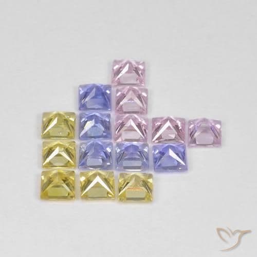 2.72ct Natural Multicolor Sapphire, Square, 2.9x2.9 mm