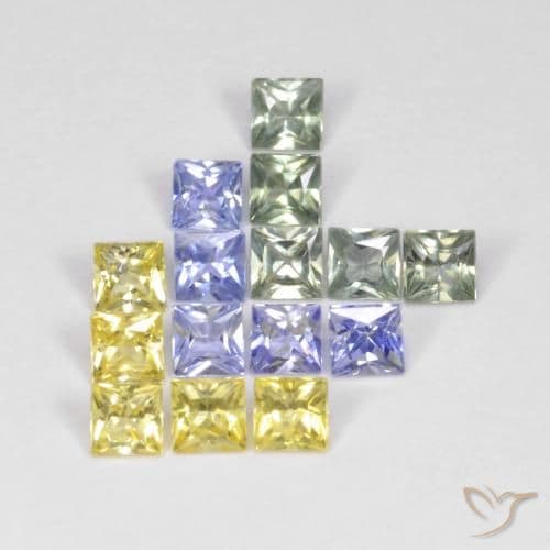 4.18ct Natural Multicolor Sapphire, Square, 3.1x3.1 mm
